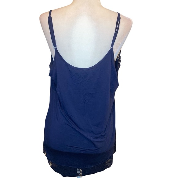 Navy Lace Trim Camisole - Picture 2 of 5